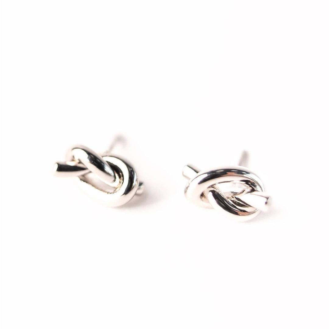 Adorn512 Earrings Silver Love Knot Studs