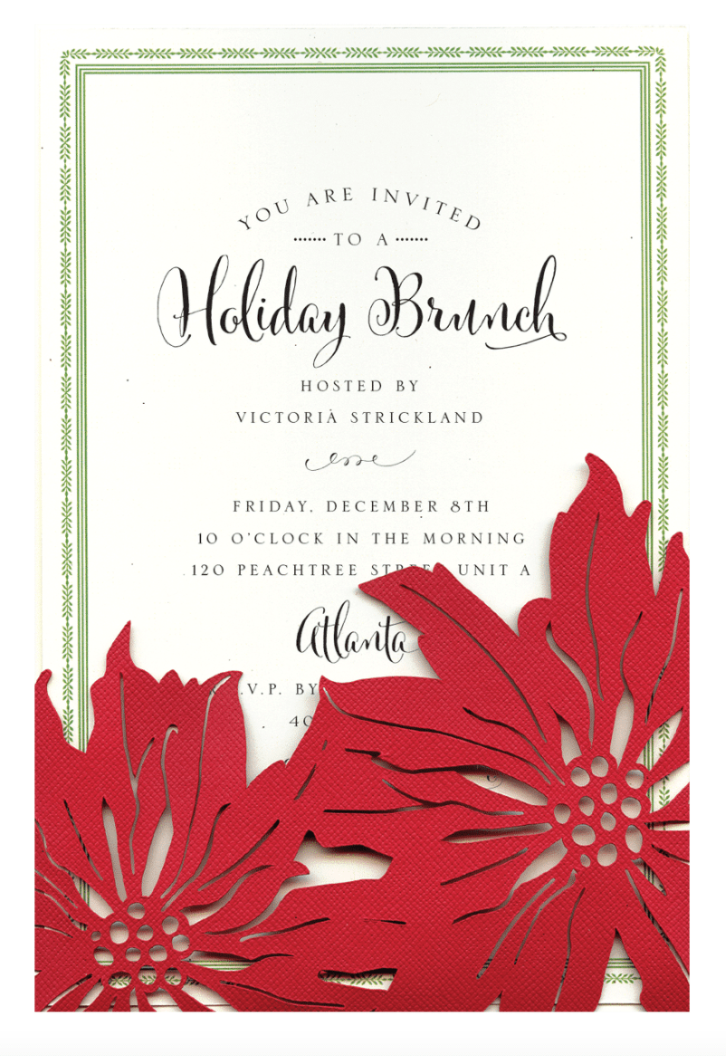 Anna Griffin Invitations Poinsettia Pocket Invitation