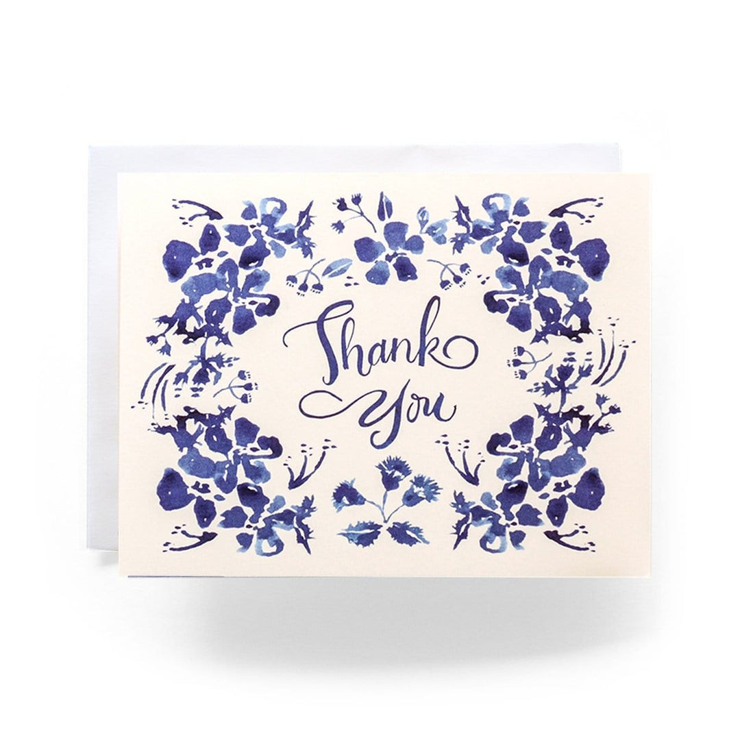 Antiquaria Boxed Card Set Blue Wildflower Thank You Card (Box Set of 8)