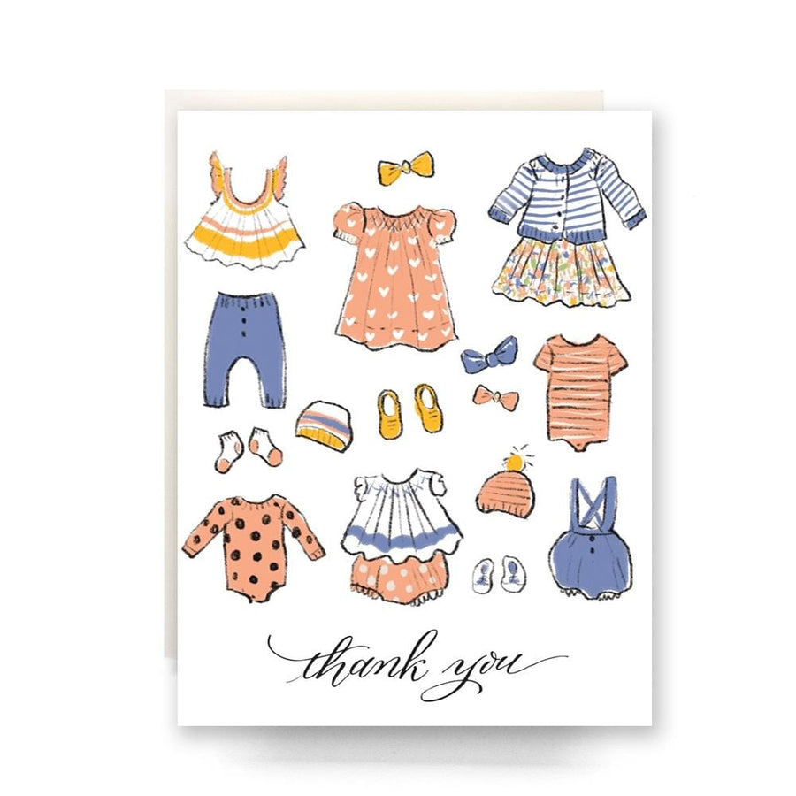 Antiquaria Card Baby Clothes Thank You Card