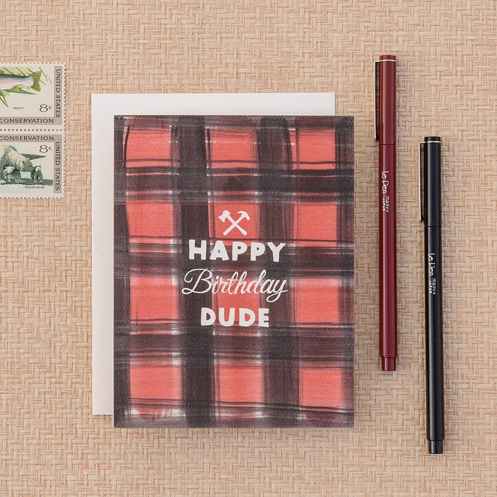 Antiquaria Card Buffalo Plaid Birthday Card