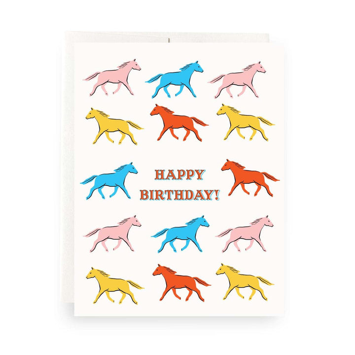 Antiquaria Card Horses Birthday Greeting Card