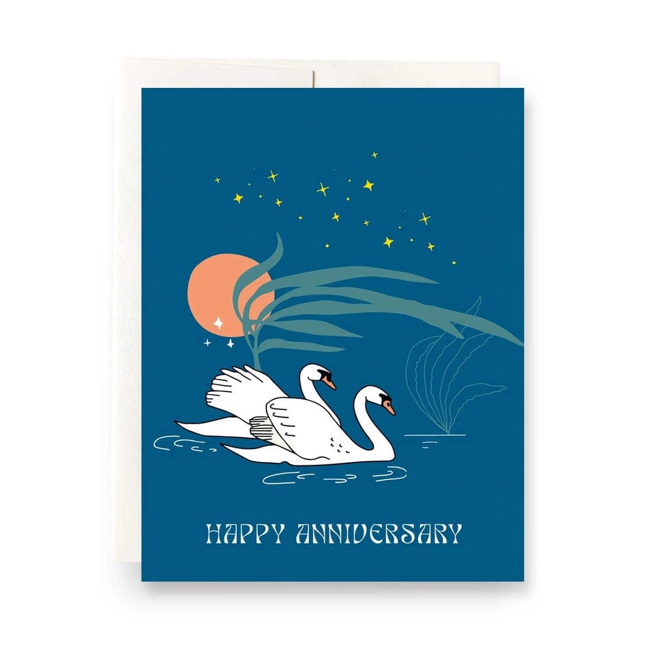 Antiquaria Card Swans Anniversary Card