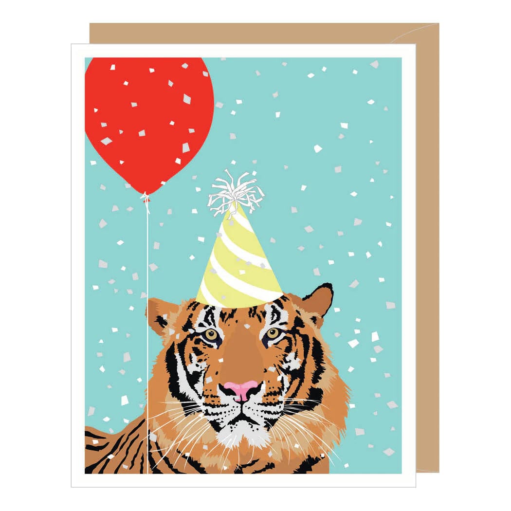Apartment 2 Cards Card Tiger and Red Balloon Birthday Card
