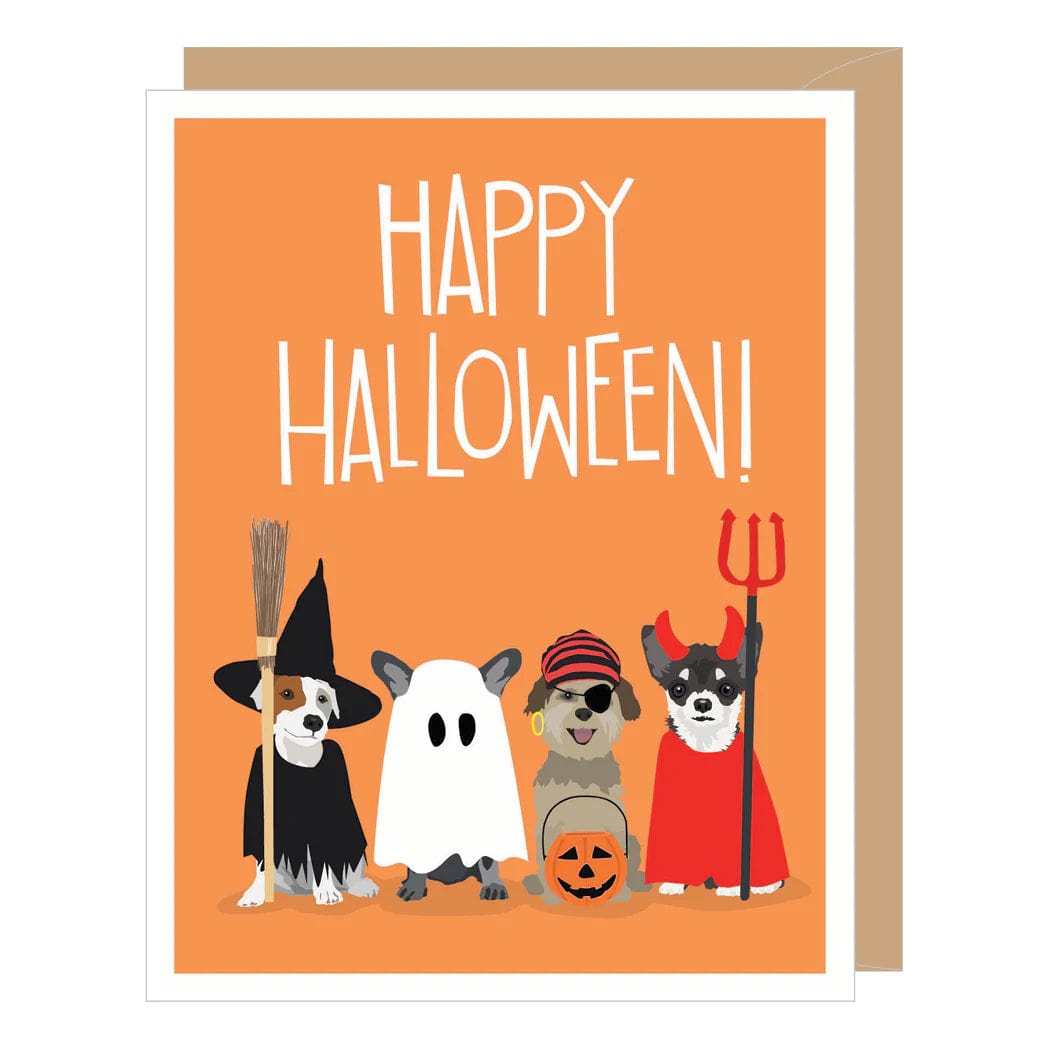 Apartment 2 Cards Card Trick or Treating Dogs Halloween Card