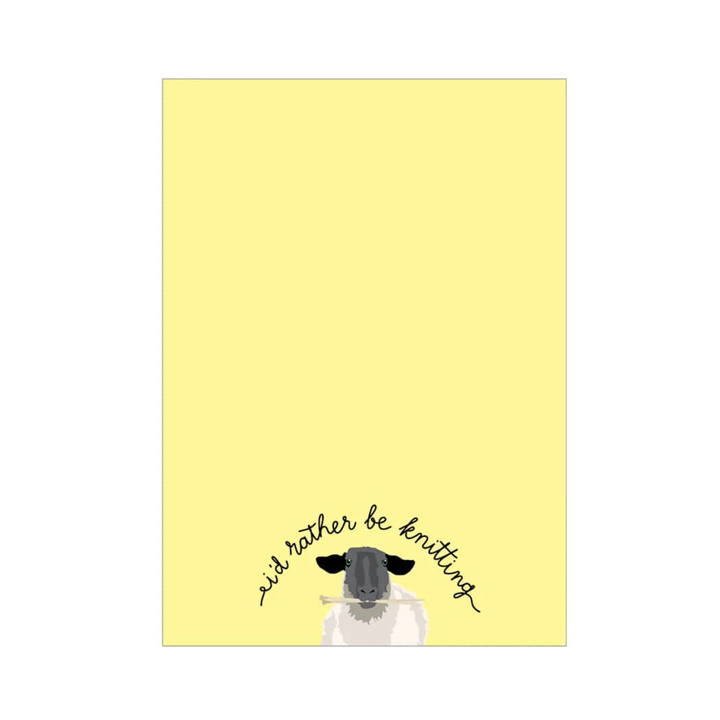 Apartment 2 Cards Notepad Rather Be Knitting Sheep Notepad