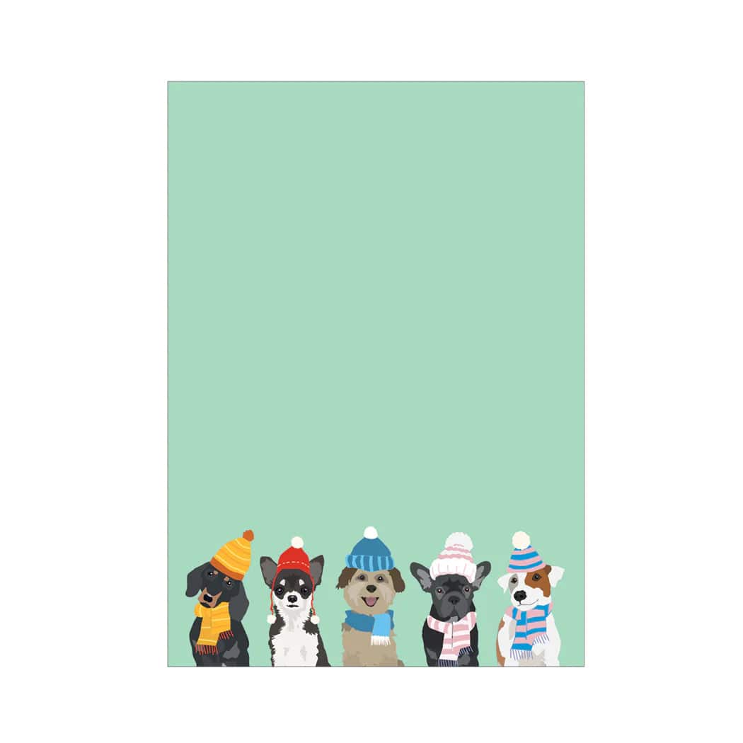 Apartment 2 Cards Notepad Winter Dogs Notepad