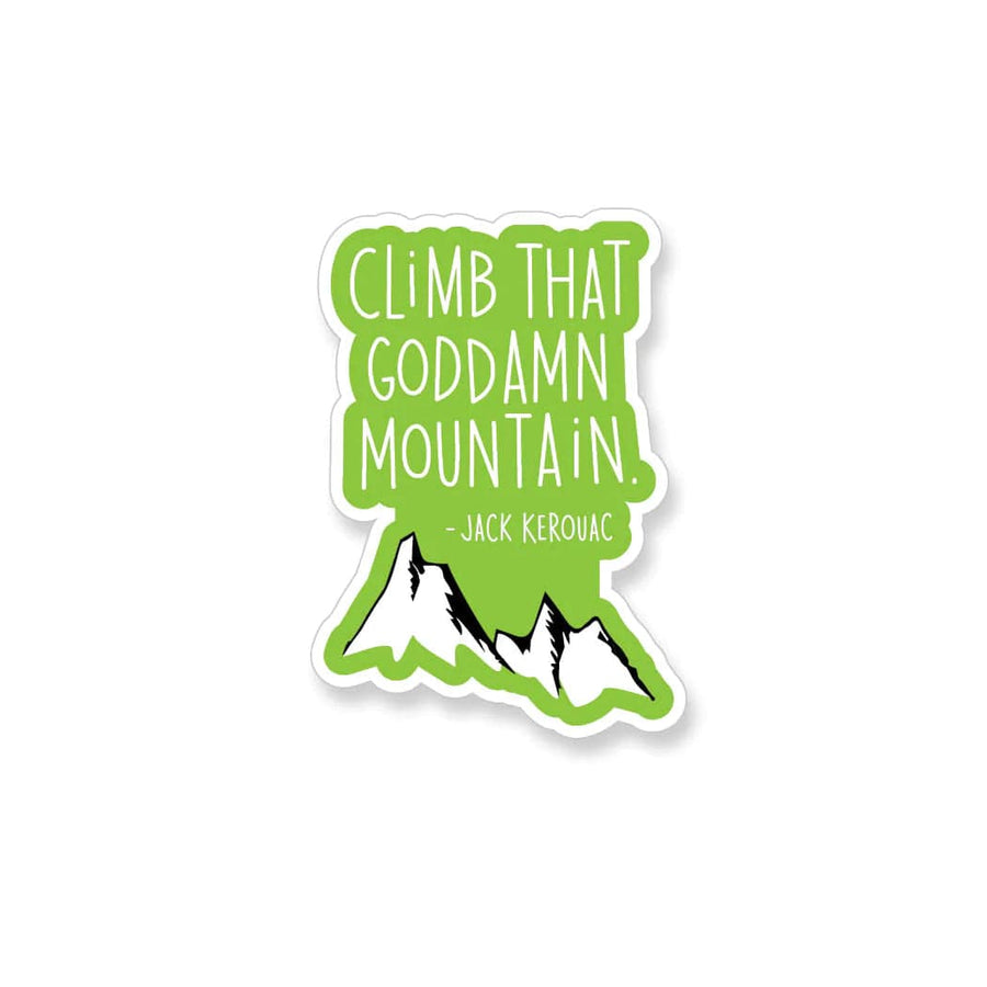 Apartment 2 Cards Sticker Jack Kerouac Climb That Goddamn Mountain Quote, Vinyl Sticker