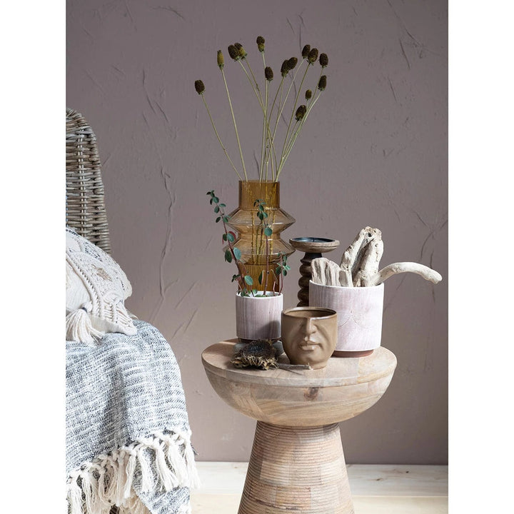 Bloomingville Planter Textured Stoneware Planter Vertical Stripes