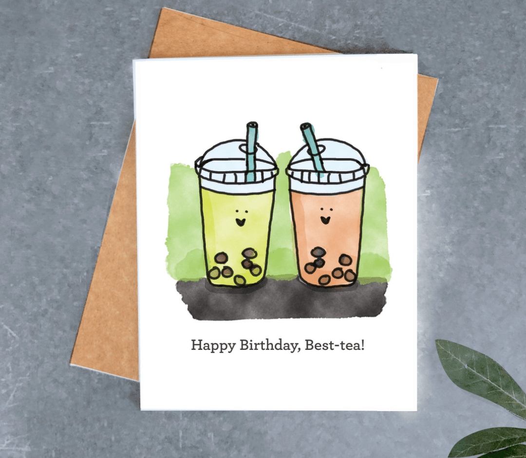Brightspot Design Single Card Best-Tea Birthday Card