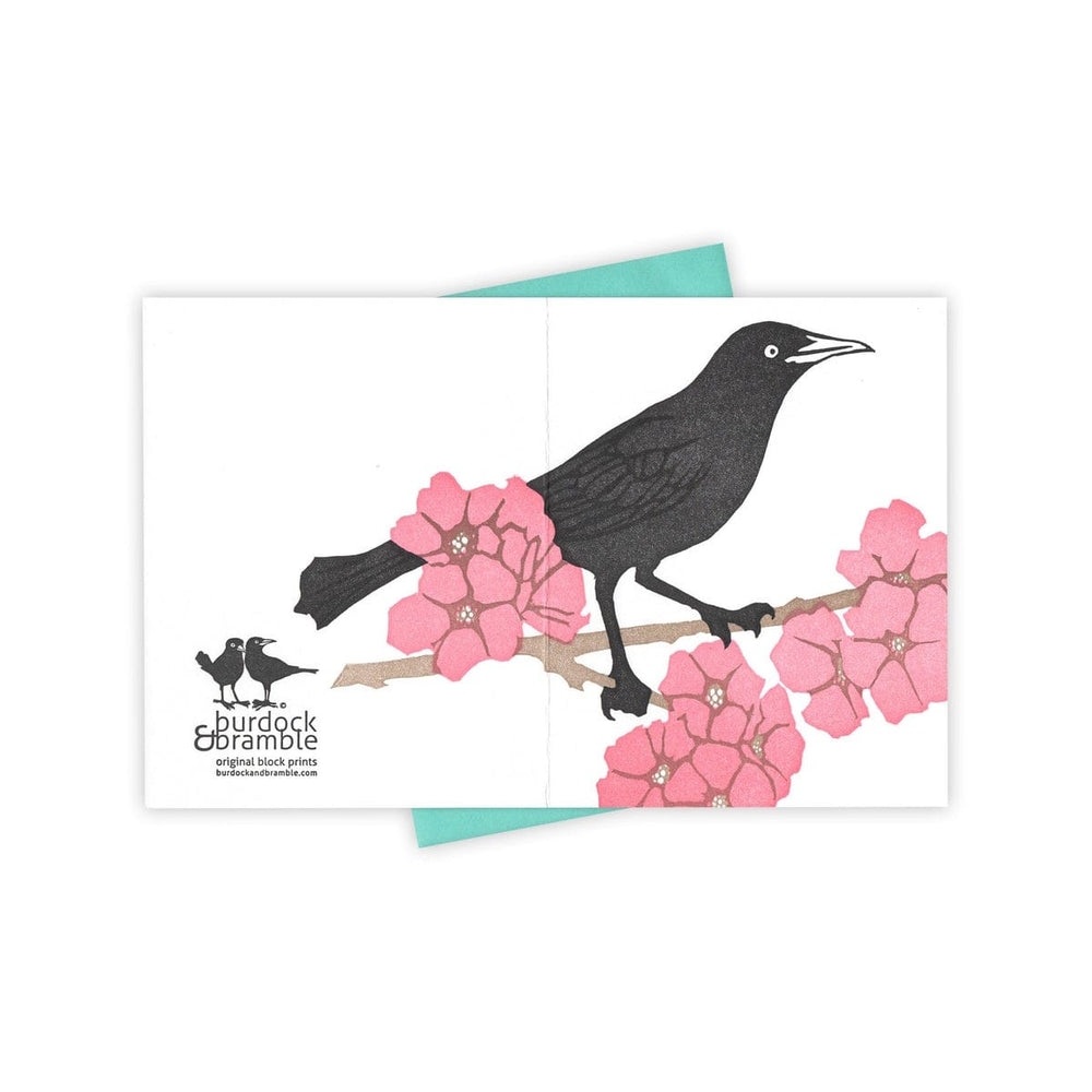 Burdock & Bramble Card Cherry Blossom Grackle Card