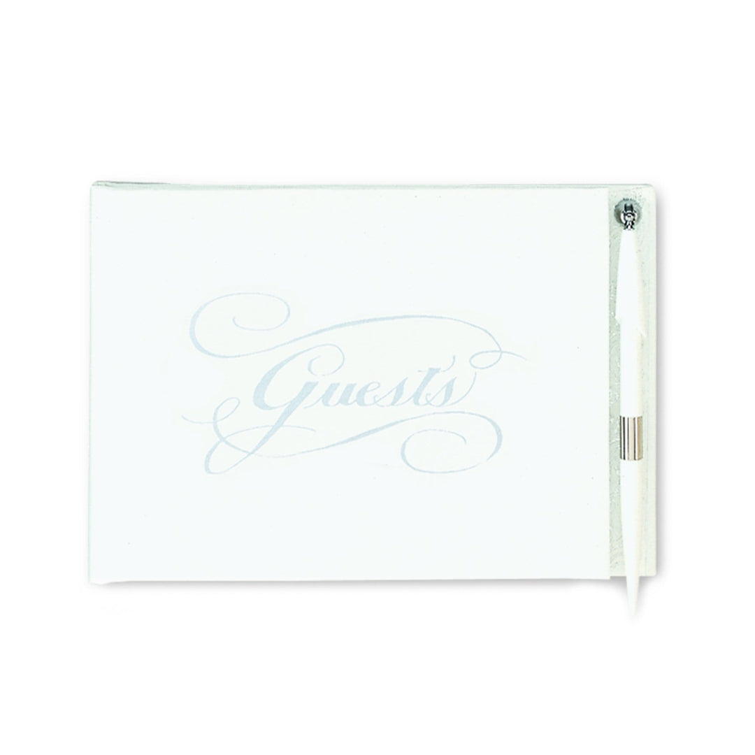 C.R. Gibson Guest Book White Guest Book with Pen - Silver