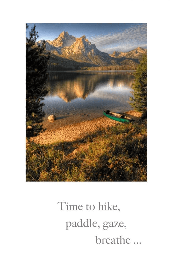 Cardthartic Card Canoe, Lake, Mountain