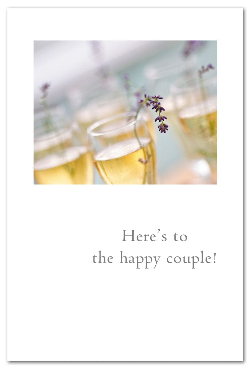 Cardthartic Card Champagne and Lavender Wedding Congratulations Card