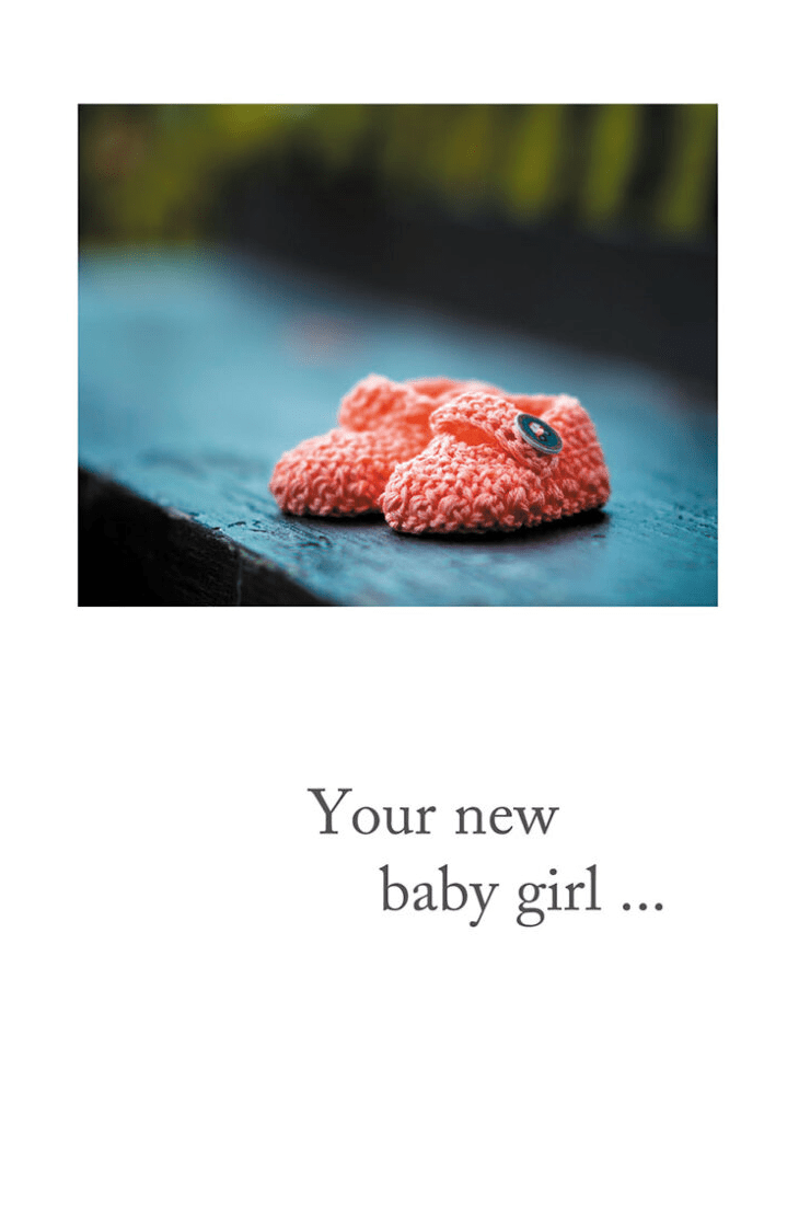 Cardthartic Card Coral Baby Booties Card