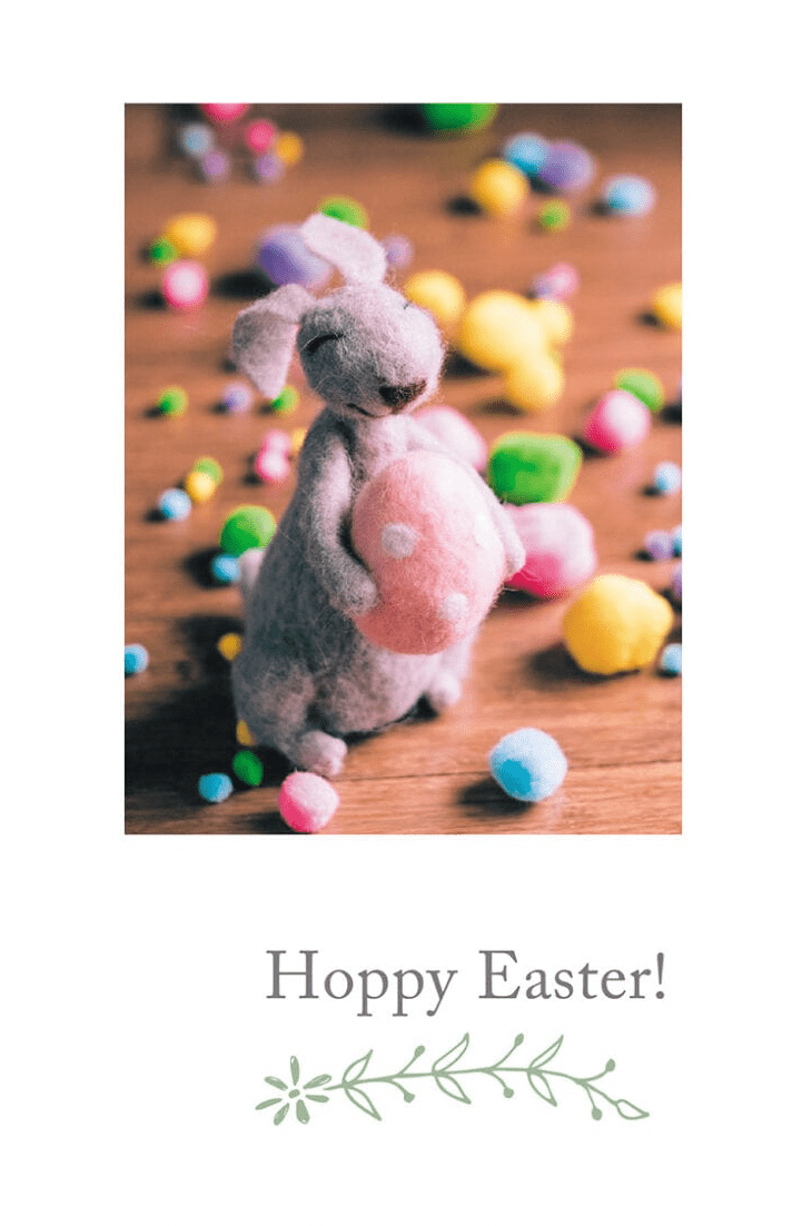 Cardthartic Card Fuzzy Wool Bunny Easter Card
