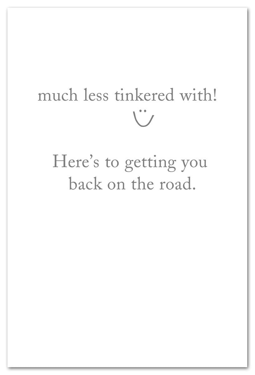 Cardthartic Card Under the Hood Get Well Card