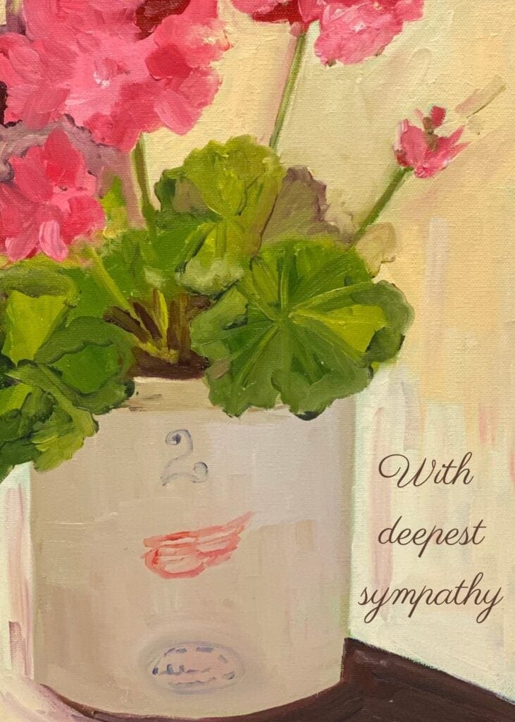 Carpe Diem Papers Card Geranium Sympathy Greeting Card
