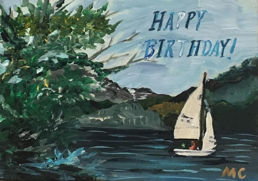 Carpe Diem Papers Card Happy Birthday Sailboat Greeting Card