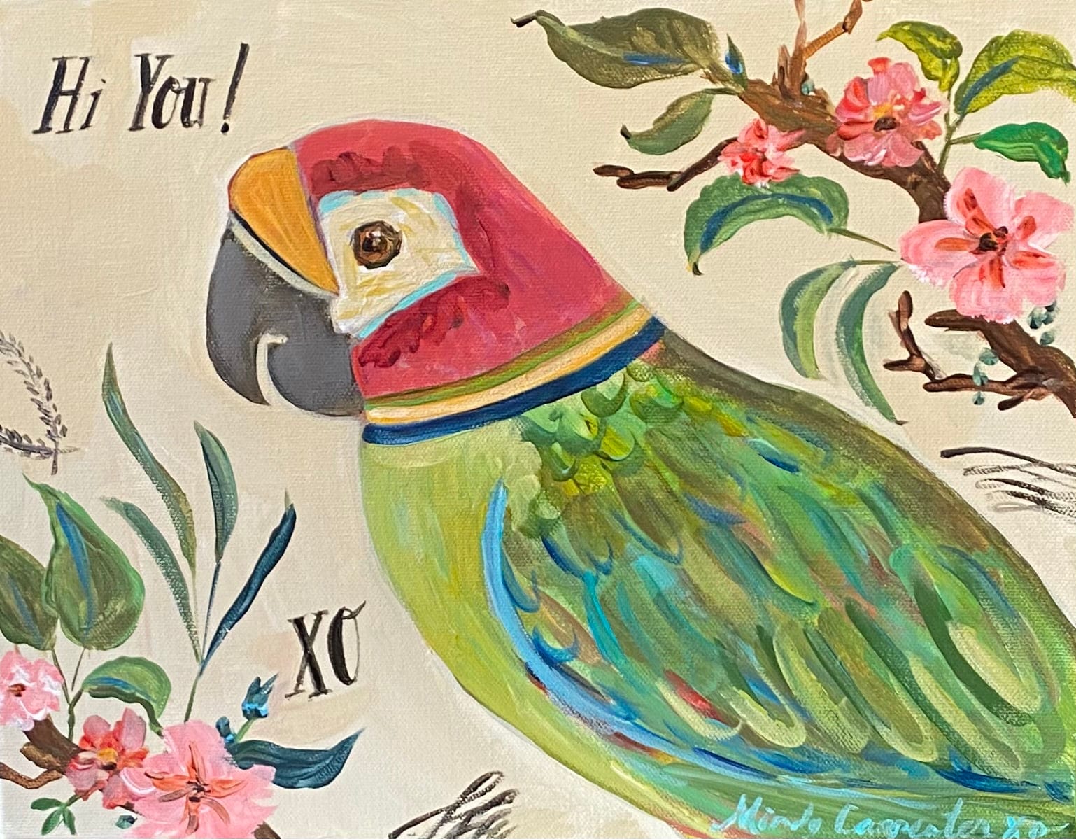 Carpe Diem Papers Card Hi You Parakeet Greeting Card