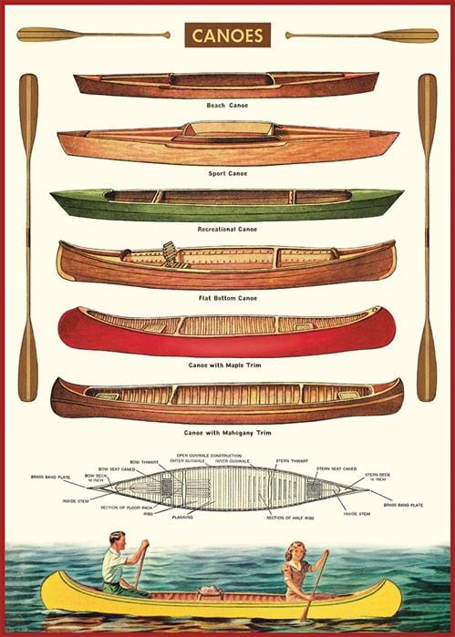 Cavallini & Co. Gift Wrap Canoe 20"x28" Sheet