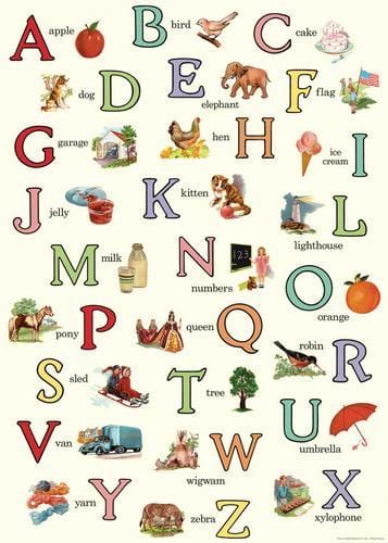 Cavallini & Co. Gift Wrap English ABCs 20"x28" Sheet