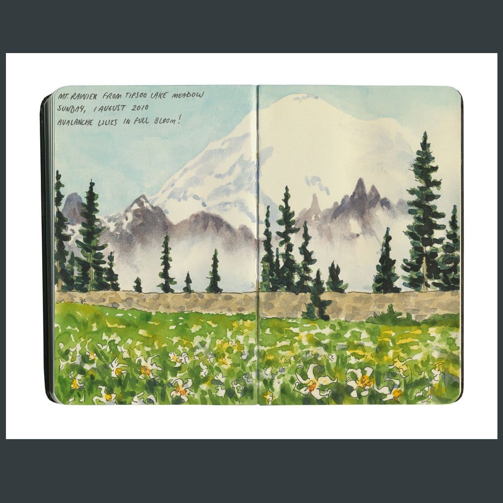 Chandler O'Leary Art Print Mount Rainier from Tipsoo Lake Sketch Print