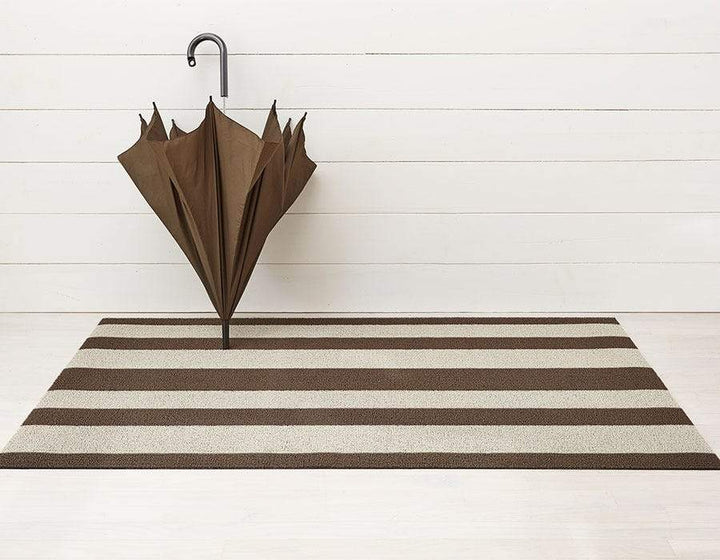 Bold Stripe Shag Mat - Pebble Doormat Chilewich 