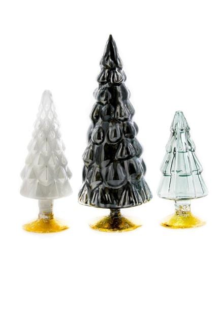 Cody Foster Christmas Grey Small Hue Glass Trees - Set of 3