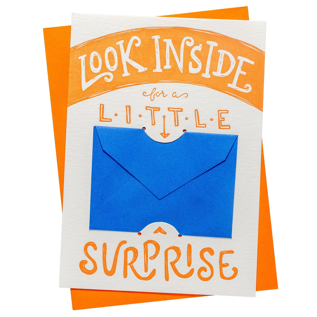 Color Box Letterpress Card Little Surprise - Gift Card Holder