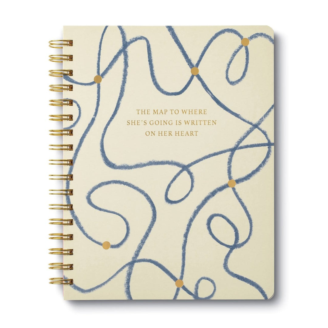 Compendium Journal "The Map to Where She's Going is Written on Her Heart" Wire Journal