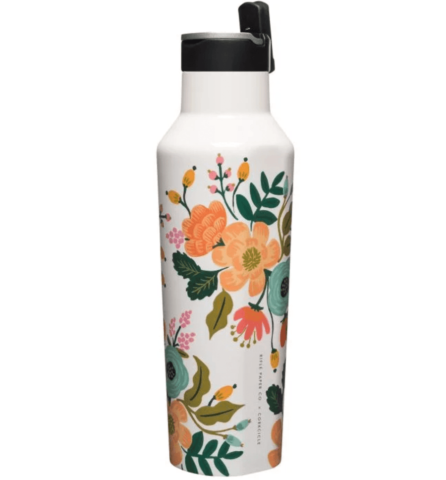 Corkcicle Mug 20oz Sports Canteen - Rifle Paper - Gloss Cream Lively Floral