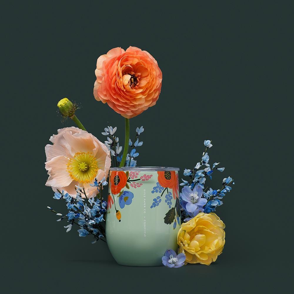 Corkcicle Tumbler Rifle Paper Co. x Corkcicle Stemless - Mint Lively Floral