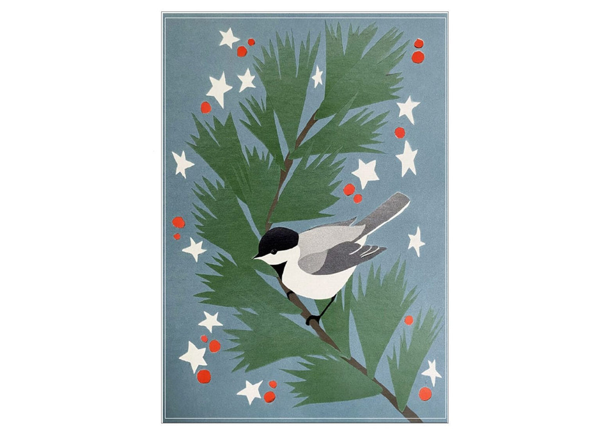 Crane Creek Graphics Boxed Card Set Chickadee Swag Holiday Boxed Card Set