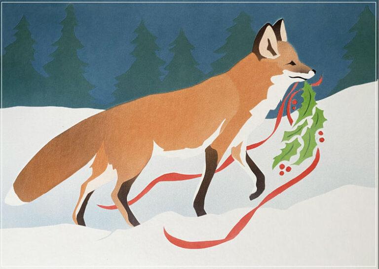 Crane Creek Graphics Boxed Card Set Fox Holiday Boxed Card Set