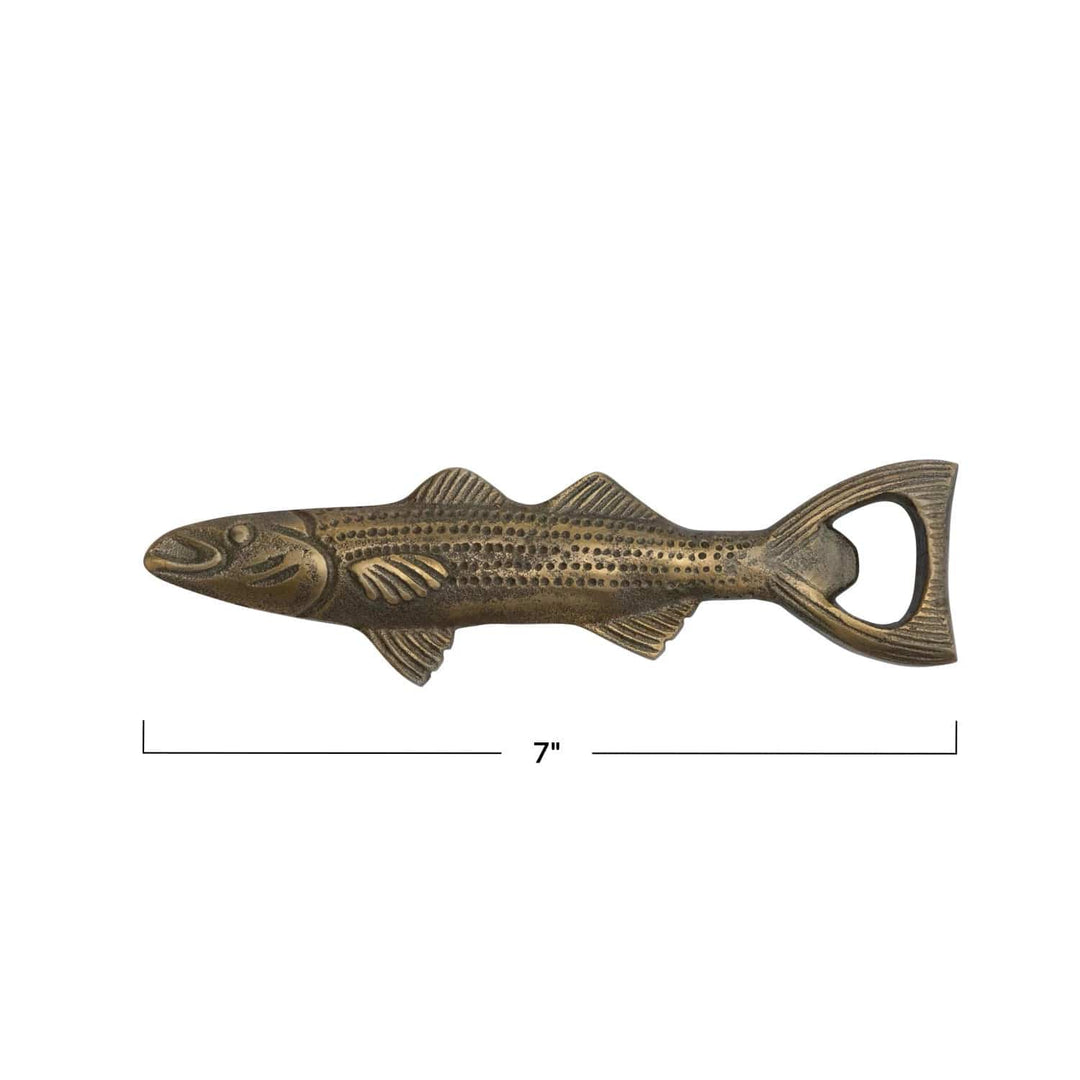Creative Coop Bottle Opener Cast Aluminum Fish Shaped Bottle Opener