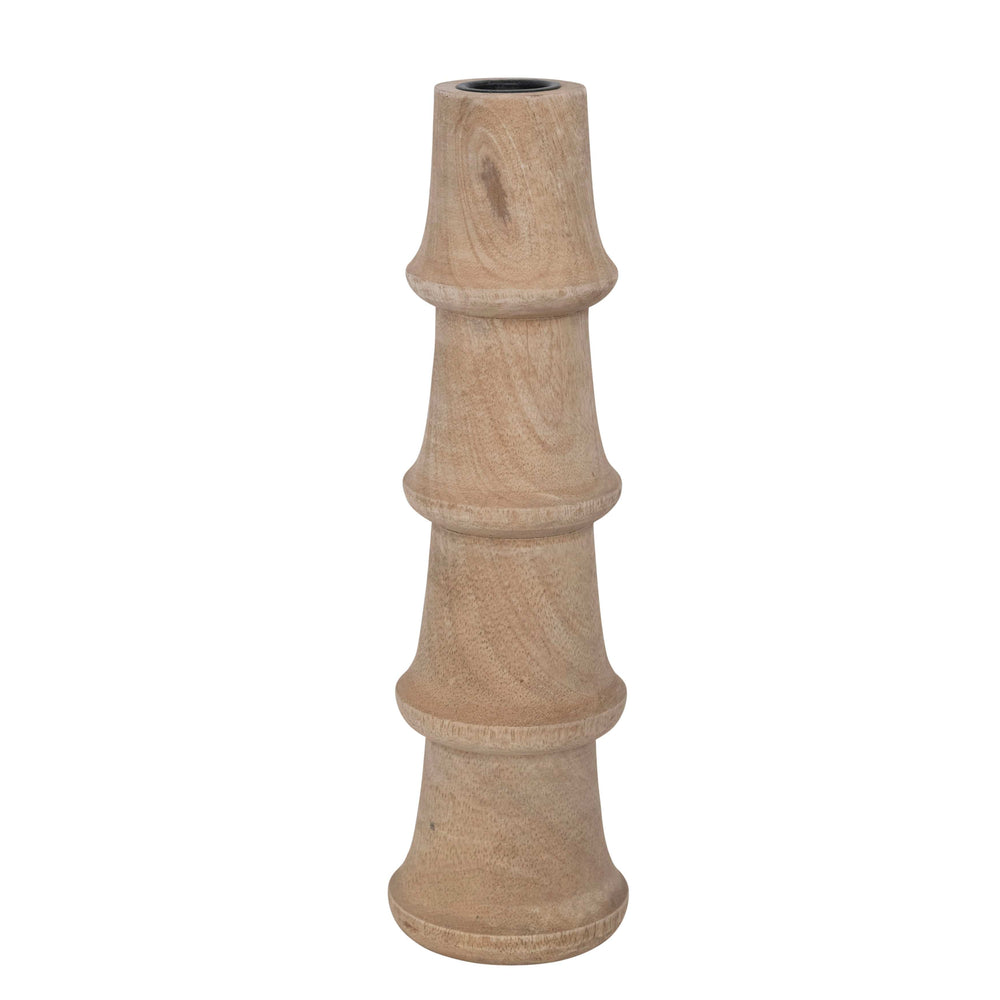 Creative Coop Candle Holders Tall Hand-Carved Mango Wood Taper Holder