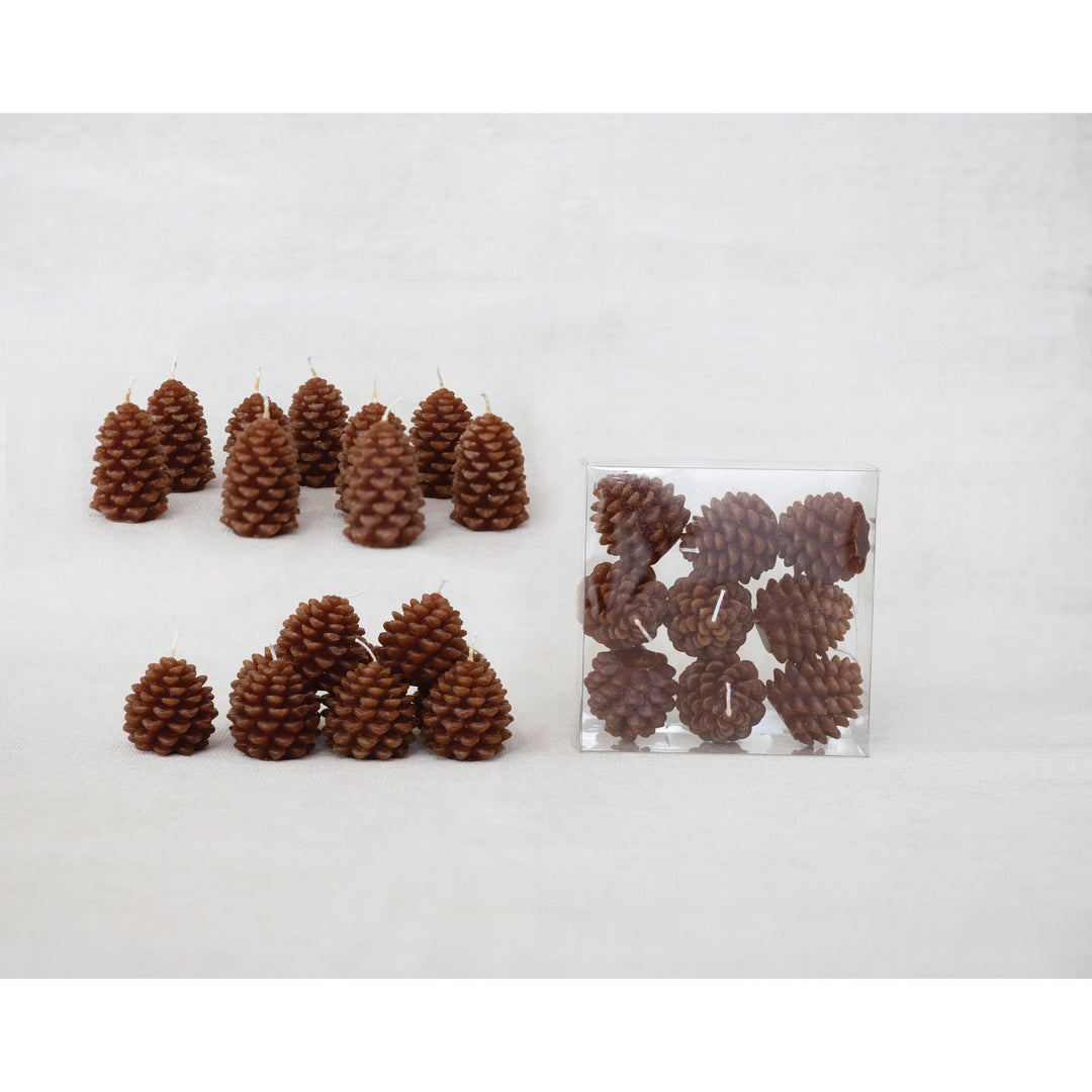 Creative Coop Candle Unscented Pinecone Shaped Tealights, Set of 9