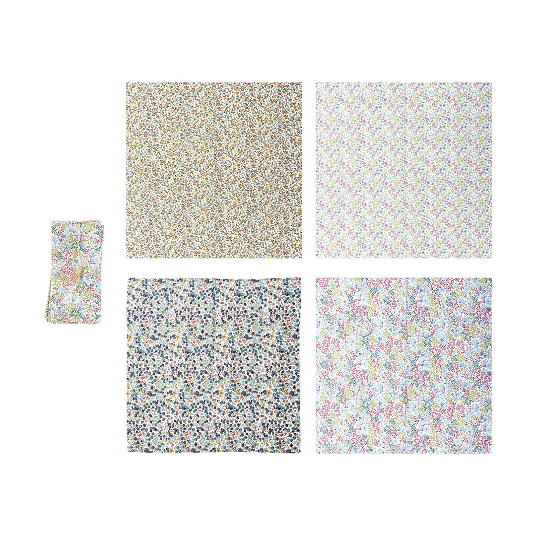 Creative Coop Cloth Napkins Cotton Printed Napkins with Ditsy Floral Pattern