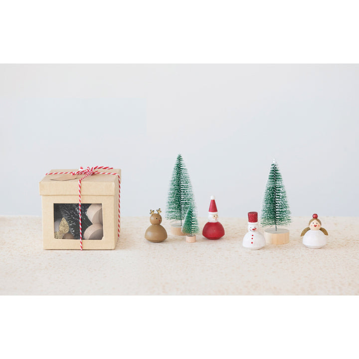 Creative Coop Holiday Decor Christmas Garden Kit, Boxed Set of 7