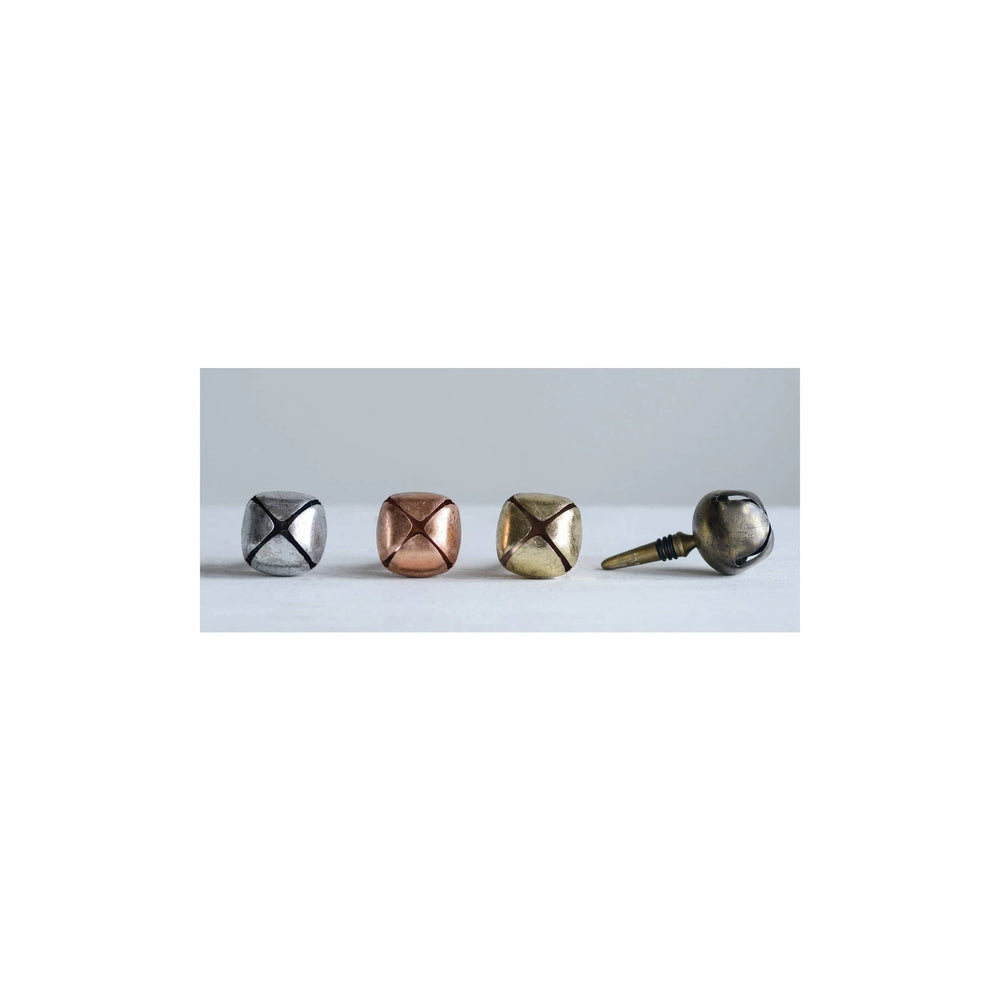 Creative Coop Holiday Decor Metal Bottle Stopper with Jingle Bell