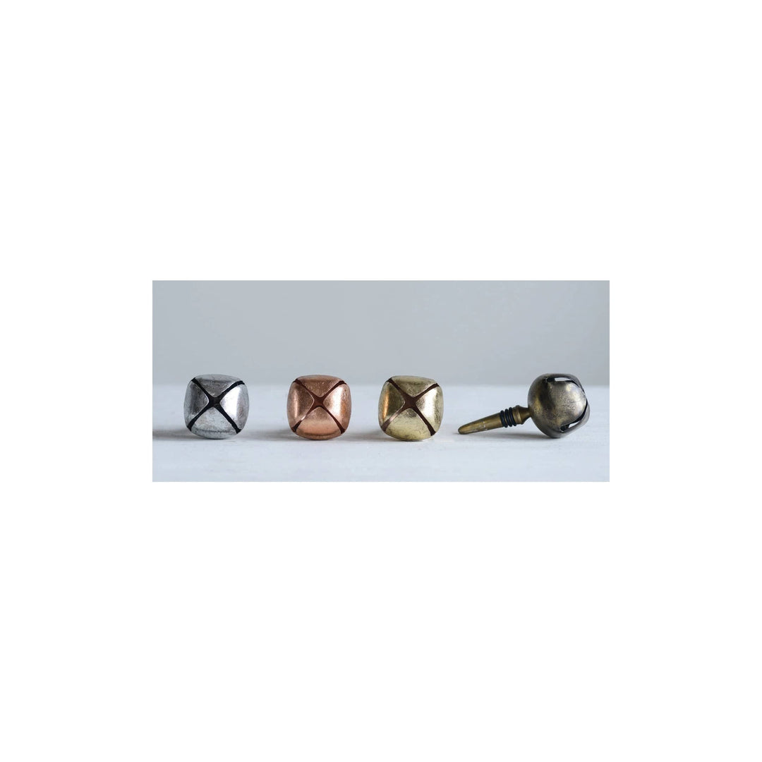 Creative Coop Holiday Decor Metal Bottle Stopper with Jingle Bell