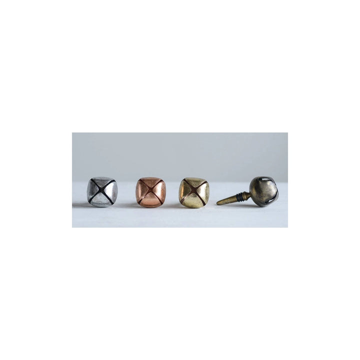 Creative Coop Holiday Decor Metal Bottle Stopper with Jingle Bell