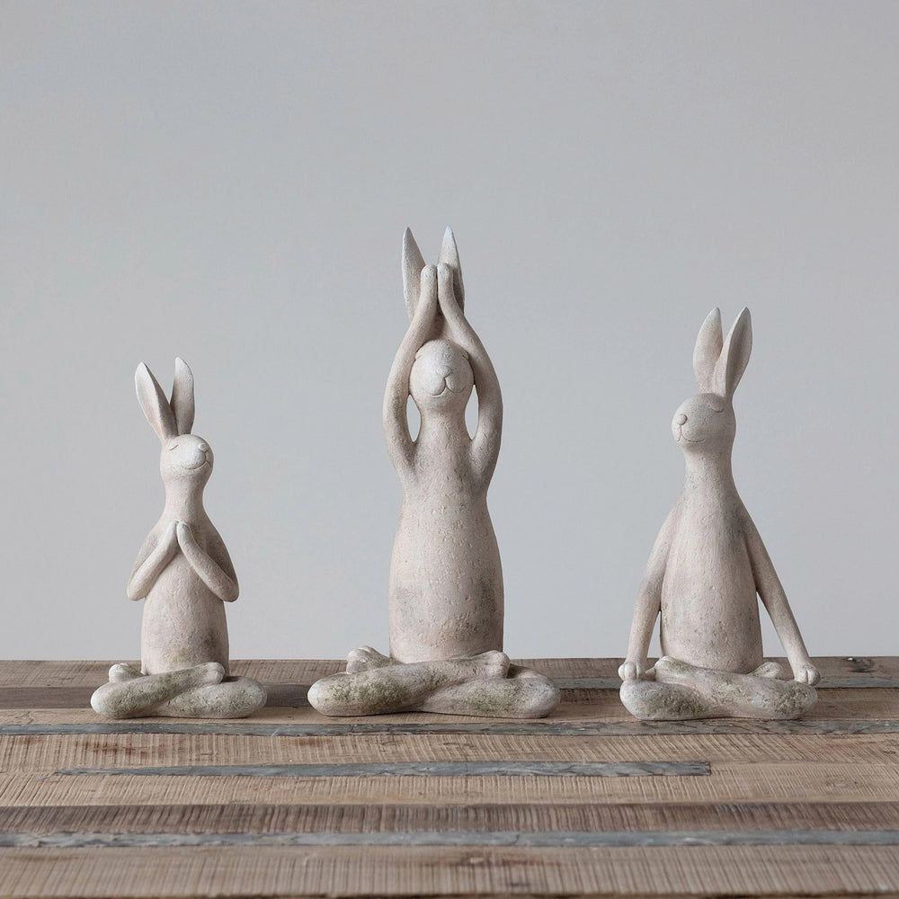 Creative Coop Home Decor Yoga Rabbit