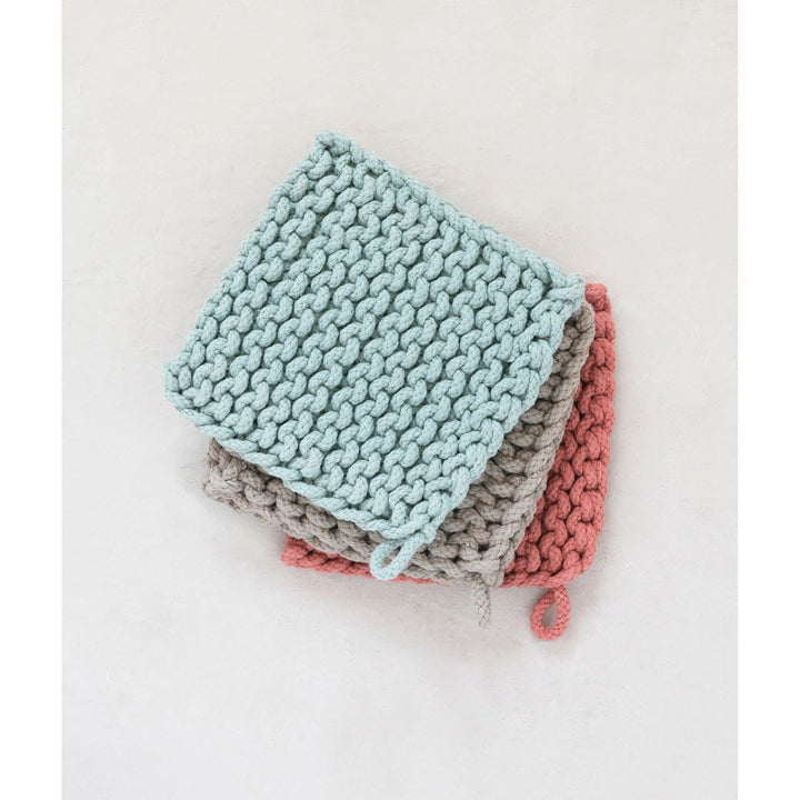 Creative Coop Kitchen Cotton Crocheted Pot Holder