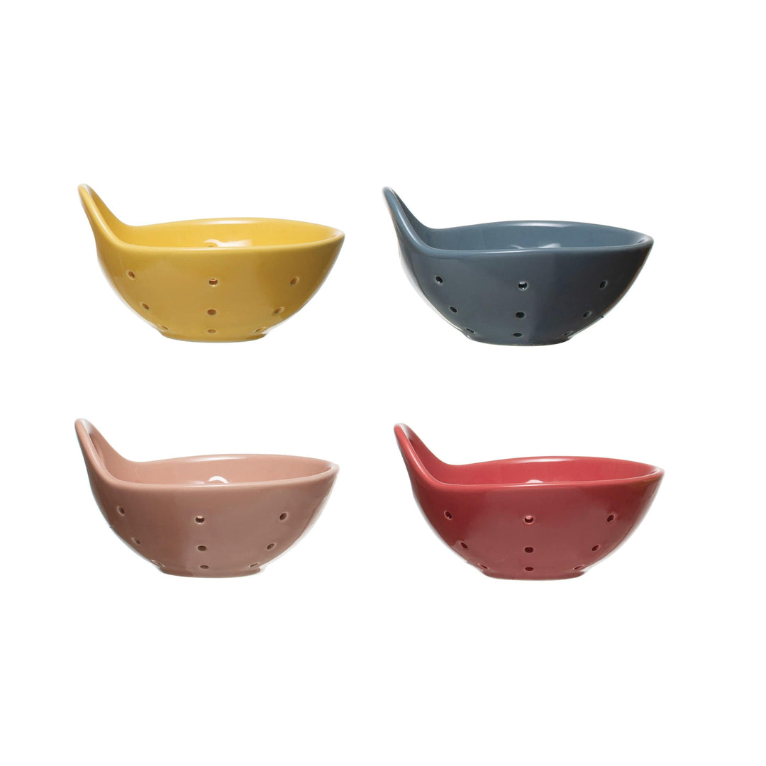 Creative Coop Kitchen Tool Stoneware Berry Bowl with Handle - Summer