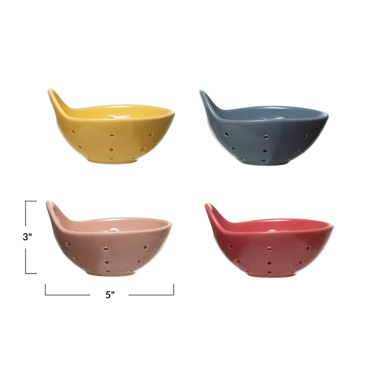 Creative Coop Kitchen Tool Stoneware Berry Bowl with Handle - Summer