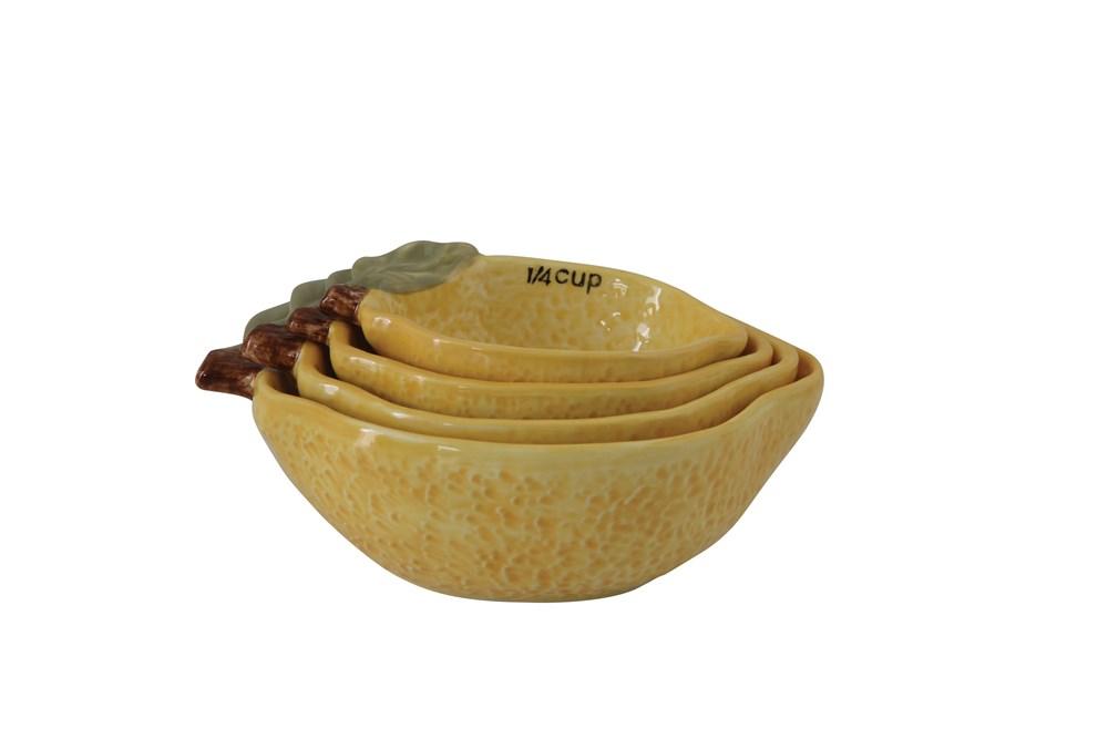 Creative Coop Measuring Cups Stoneware Lemon Measuring Cups