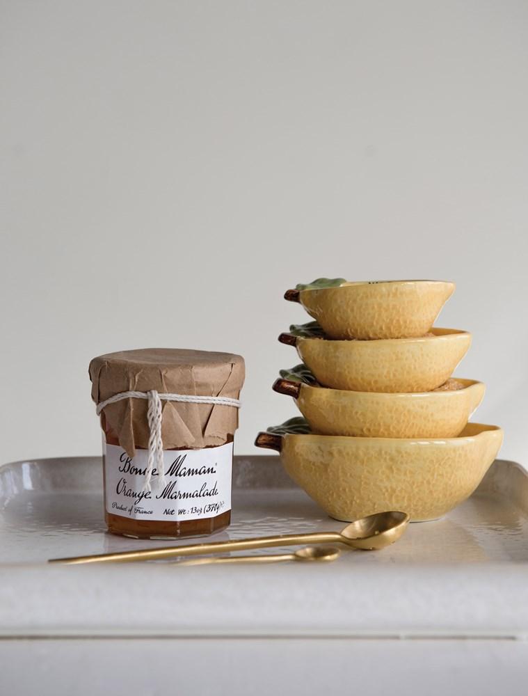 Creative Coop Measuring Cups Stoneware Lemon Measuring Cups