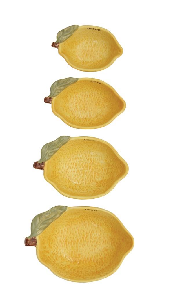 Creative Coop Measuring Cups Stoneware Lemon Measuring Cups